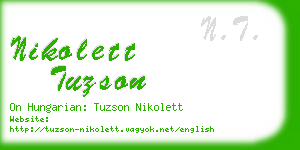 nikolett tuzson business card